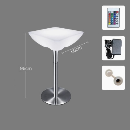 Стол светящийся квадратный на металическом основании 60х60х96 Стол светящийся квадратный на металическом основании 60х60х96